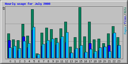 Hourly usage for July 2008