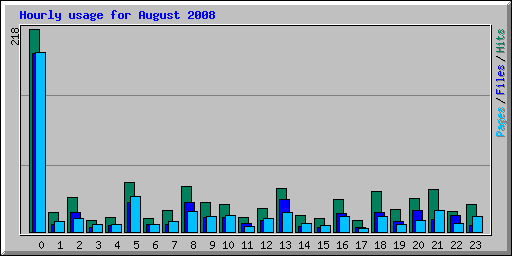 Hourly usage for August 2008