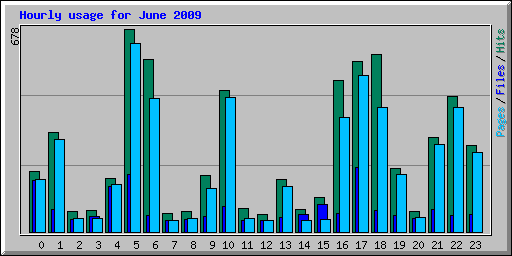 Hourly usage for June 2009