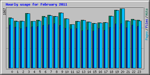 Hourly usage for February 2011