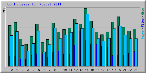 Hourly usage for August 2011