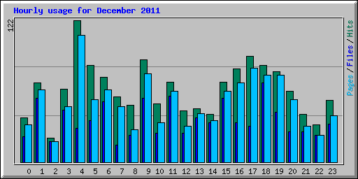 Hourly usage for December 2011