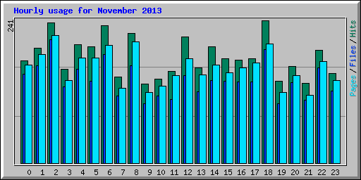 Hourly usage for November 2013