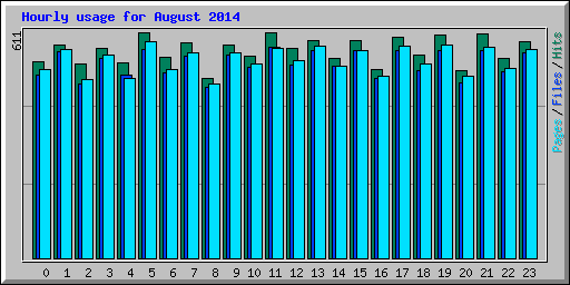 Hourly usage for August 2014