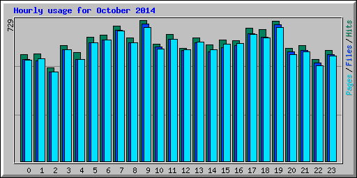 Hourly usage for October 2014