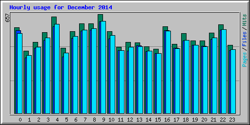 Hourly usage for December 2014