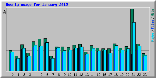 Hourly usage for January 2015