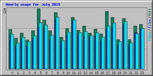 Hourly usage for July 2015