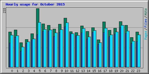 Hourly usage for October 2015