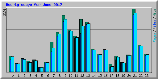 Hourly usage for June 2017