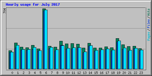 Hourly usage for July 2017