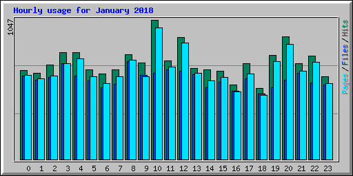 Hourly usage for January 2018