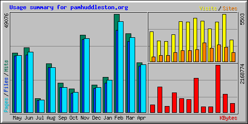 Usage summary for pamhuddleston.org